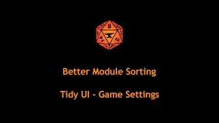 Foundry VTT - Tidy UI Game settings