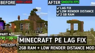 How To Reduce Lag In Minecraft PE | Low Render Distance Mod | MCPE Optifine 2GB Ram Lag Fix