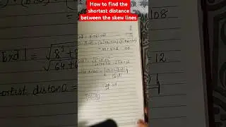 How to find shortest distance between two skewlines