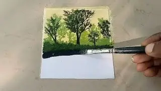 How to Paint a Forest 🌿 How to Paint a River 🏞️ Acrylic Painting for beginners #art #acrylicpainting