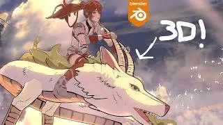 How I Made This 2D+3D Dragon Animation in Blender!