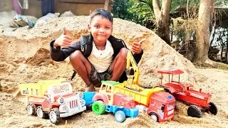 Jcb Mud Loading in Mini Tractor Trolley | Tata Dump Truck | jcb Video | Tractor | Suraj technical
