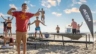 I Built a Trampoline Park at the Beach!