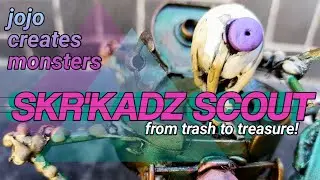 BIG EYE ALIEN SCOUT and POSTGUY! (SKR'KADZ SCOUT SCULPTURE TIMELAPSE) - JOJO CREATES MONSTERS