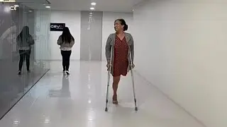 Amputee lady crutches user: living beyond the challenge after amputation 
