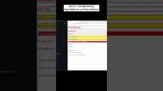 Part 2 - CSS Specificity: Type Selector vs Class Selector Explained! #csstutorial #codewithmayur