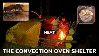 Solo Overnight Building a Convection Oven Shelter in the Snow and Bacon Pancakes