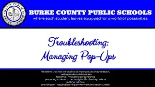 Troubleshooting ❙ Managing Pop Ups