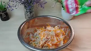 Camilan Vegan, campuran lobak dan daging nabati..