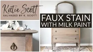 Faux Stain with Milk Paint | Whitewashed Dresser