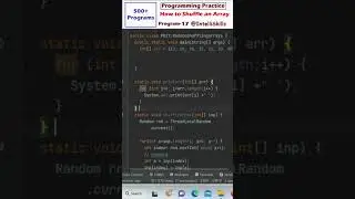 How to Shuffle an Array in Java | Random Shuffling| 