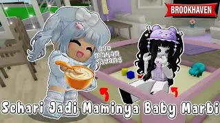 24 HOURS OF BEING A LITTLE MOMMY FOR A BABY @BiMarbi || BROOKHAVEN RP 🏡 ROBLOX INDONESIA