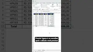 Como fazer cálculos no Excel com 1 clique? | #shorts