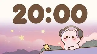 20 Minute Timer for classroom 🐱 Chill & Study Focus Music