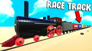 I Built A SPEEDING TRAIN Race Track!