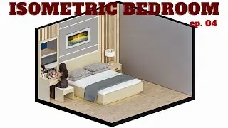Rendering a 14 sqm Isometric 3D Bedroom | Sketchup 2021 + Enscape