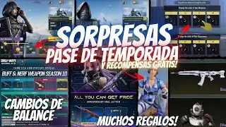 SORPRESAS! CAMBIO en PASE BATALLA 10! RECOMPENSAS GRATIS! 1er EVENTO ANIVERSARIO | COD Mobile
