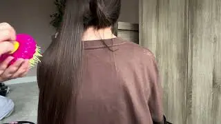 My niece does my hair! Hair brushing, hair play and hair styling (ASMR NO TALKING)