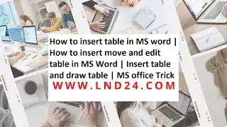 How to insert table in MS word | How to add and edit table in MS Word | Insert table and draw table