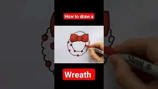 How to draw a Wreath 🎄 #wreath #shorts #christmas #howtodraw