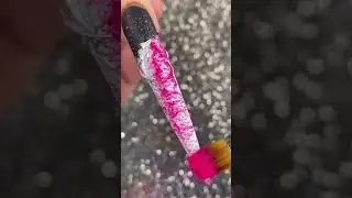 #462 💖💖+500 Black & Pink Crinkle Nail with Snow Chrome 🦋♥️ 🦋#shorts