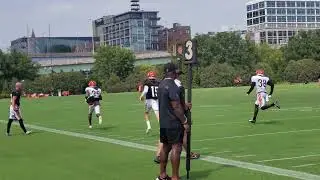 Jalen Davis picks off Trevor Siemian in front of Charlie Jones at goal line at Bengals Monday