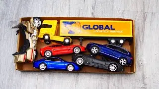 Motorcycle and Cars Inside the Box