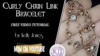 Wire Wrap Curly Link Bracelet tutorial.