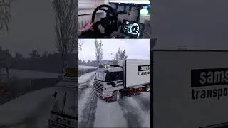 PNG Winter Experience Scania 143 V8 Open Pipe Realistic Driving #winter #scania #v8 #ets2