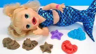 ДАЙТЕ СКОРЕЙ ВОДЫ! Кукла Русалка Волшебное Превращение Игрушки Для девочек 108mamaTV