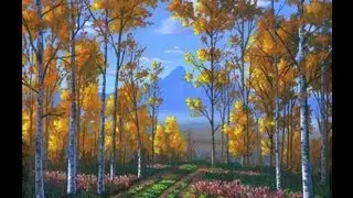 Как рисовать осины использованием холст, акрил