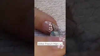 Glitter French NAIL ART | Pretty Flower Nails | #shorts