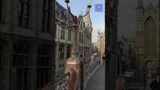 View from the Sint Michielsbrug bridge Ghent Belgium