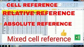 CELL REFERENCE IN EXCEL !!  RELATIVE REFERENCE !! ABSOLUTE REFERENCE !! MIXED CELL REFERENCE.