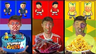 STUMBLE GUYS WM GLÜCKSRAD  bestimmen 24 STUNDEN die FARBE von meinem ESSEN & TRINKEN  😳