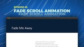 Scroll Activated Fade Animation | HTML CSS jQuery