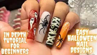 QUICK AND EASY Halloween nail designs for BEGINNERS 🎃💅🏼