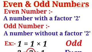 Maths - Even & Odd Numbers