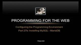How to install a MySQL database - MariaDB - on a RaspberryPi - Programming for the Web