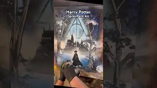 Spray Paint Art Harry Potter - Hogwarts Art #happypotter #harrypotterart #spraypaintart #shorts #fyp