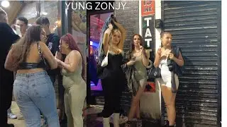 Busy Saturday night Liverpool City UK England Nightlife 2023