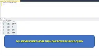 SQL Server Insert More Than One Rows In Single Query