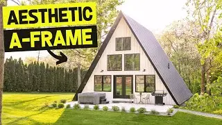 AESTHETIC White Luxury A-FRAME CABIN w/ Open Concept Design! Full Tour