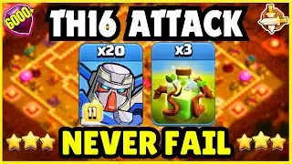 MASS M.E.C.H.A!!  20 Mecha + 3 Over Growth  TH16 Attack Strategy (Clash of Clans)