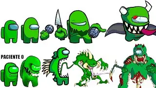 Niveles de Poder del Impostor Verde (Friday Night Funkin, Paciente 0, Among Us)