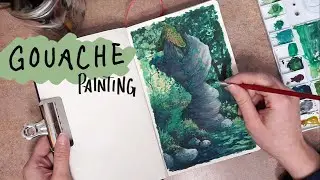 GOUACHE TIme-Lapse Painting 🌿 Forest Concept Art Illustration