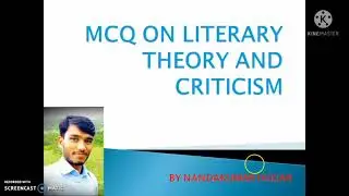 The most important MCQ on LITERARY THEORY and CRITICISM for UG and PG students.