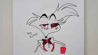 Рисуем Энджел Даст из мультфильма Отель Хазбин| Drawing Angel Dust from cartoon Hotel Hazbin