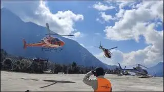 Helicopter craziness at Lukla nepal