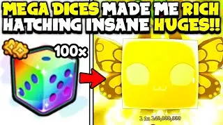 Hatching OP HUGE PETS with Mega Lucky Dices in Pet Sim 99
